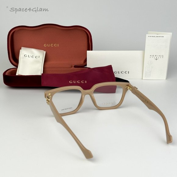 BRAND NEW Gucci GG1536O 007 Nude Women Square Eyeglasses GG 1536O - Picture 4 of 9